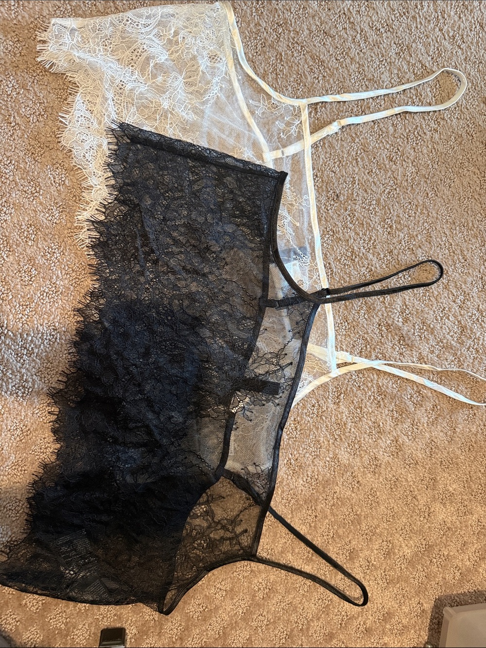 Sheer Lace Bralette - Black & White Set